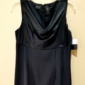 Silky cow neck back knee dress